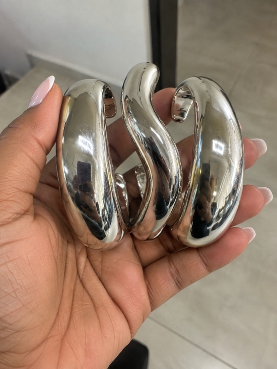 Jewelry - Polished Silver-Tone Chunky Cuff Bracelet - Women Accessories